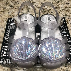 Seashell Clear Mini Melissa Sandals Toddler 9